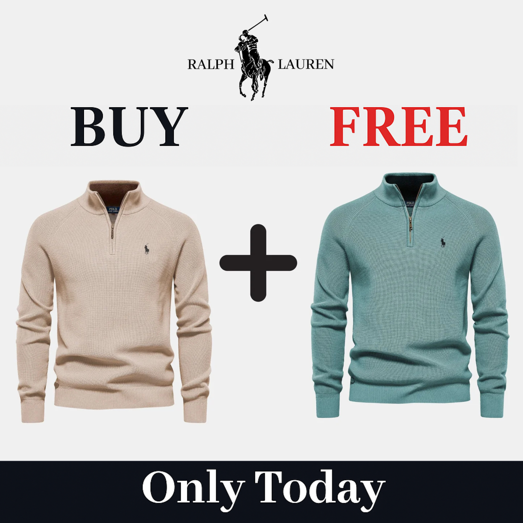 R&L 1+1 Zip Neck Sweater (CLEARANCE)