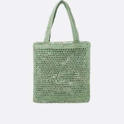 CHLOÉ SOMMER-BANANEN-TASCHE AUS RAPHIA