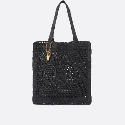 CHLOÉ SOMMER-BANANEN-TASCHE AUS RAPHIA