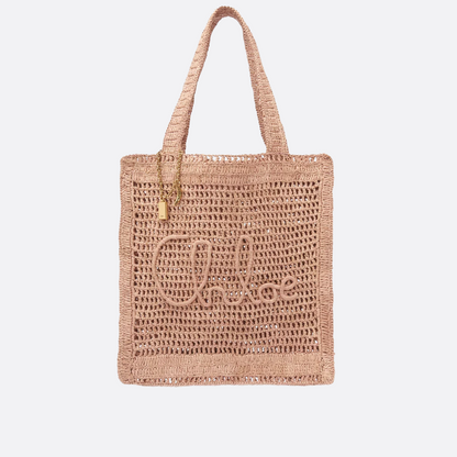 CHLOÉ SOMMER-BANANEN-TASCHE AUS RAPHIA