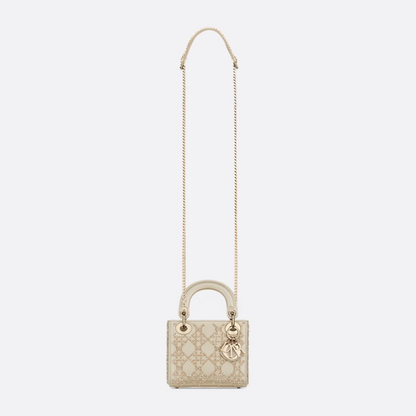 MINI LADY DIOR MIT PERLENSTICKEREI